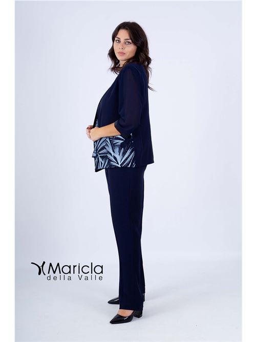 tailleur con ricamo PAOLA FORTI | PF3120/22OVERBLU